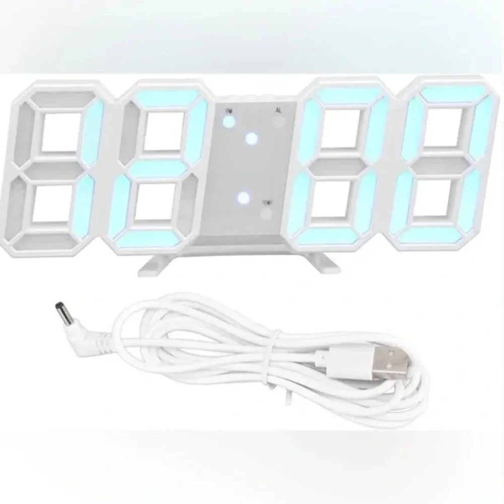 White Digital Clock